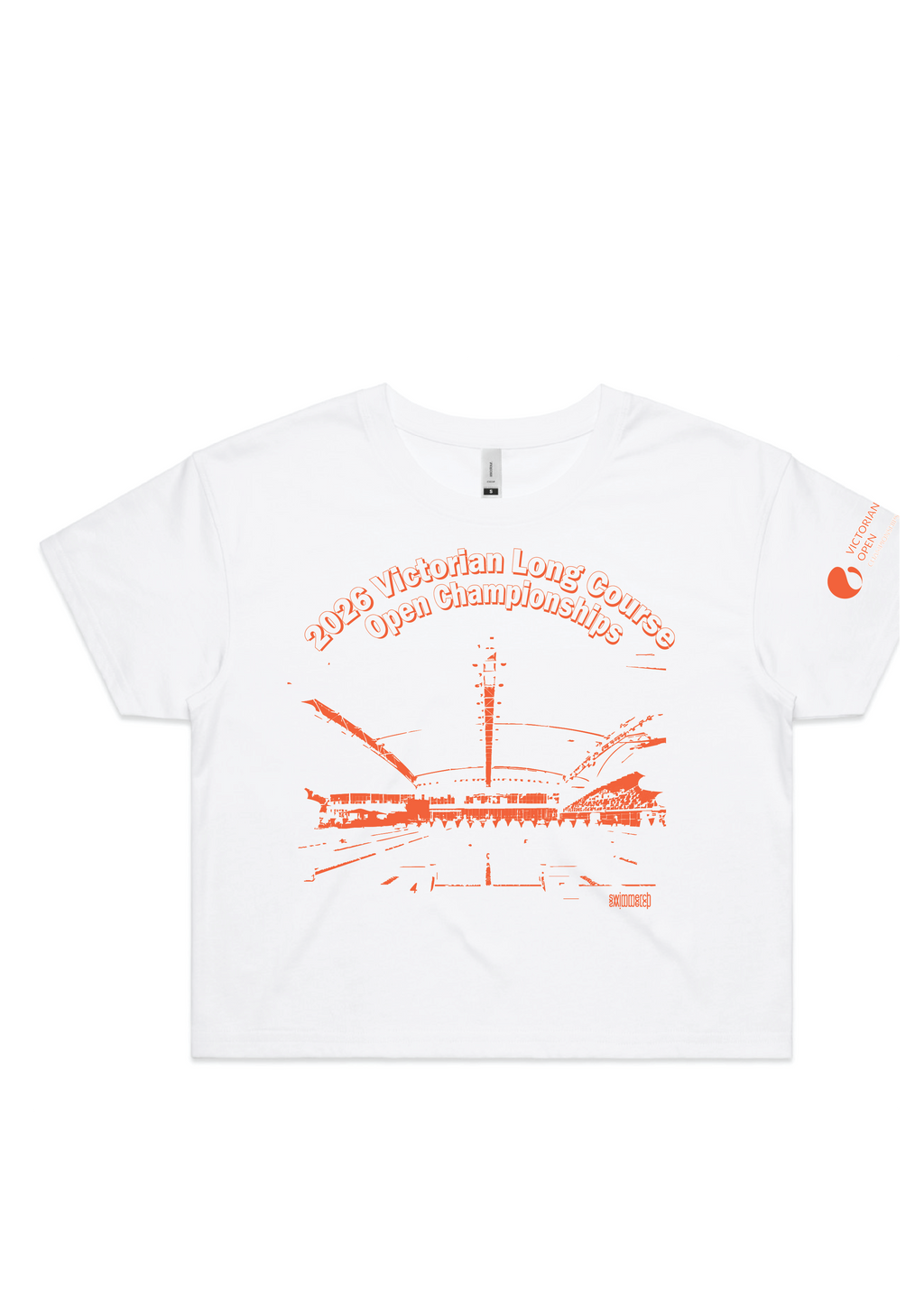 2026 VICTORIAN OPEN LONG COURSE CHAMPIONSHIPS CROP SHORT SLEEVE TEE - WHITE
