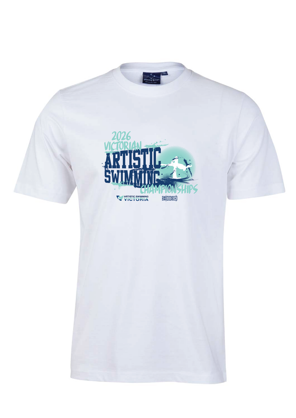 2026 VICTORIAN ARTISTIC SWIMMING CHAMPIONSHIPS SHORT SLEEVE TEE - WHITE