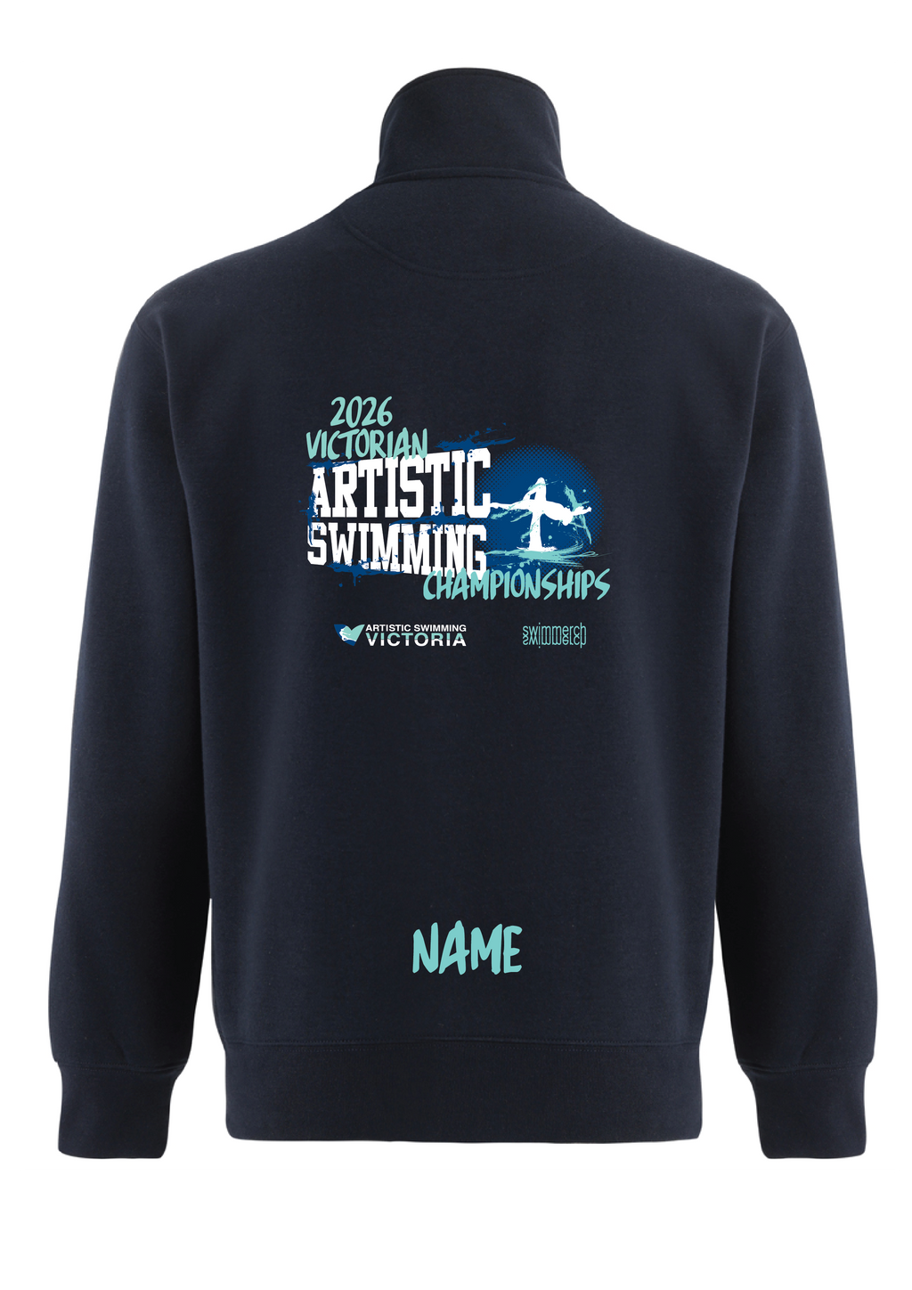 2026 VICTORIAN ARTISTIC SWIMMING CHAMPIONSHIPS 1/4 ZIP SWEAT TOP - NAVY