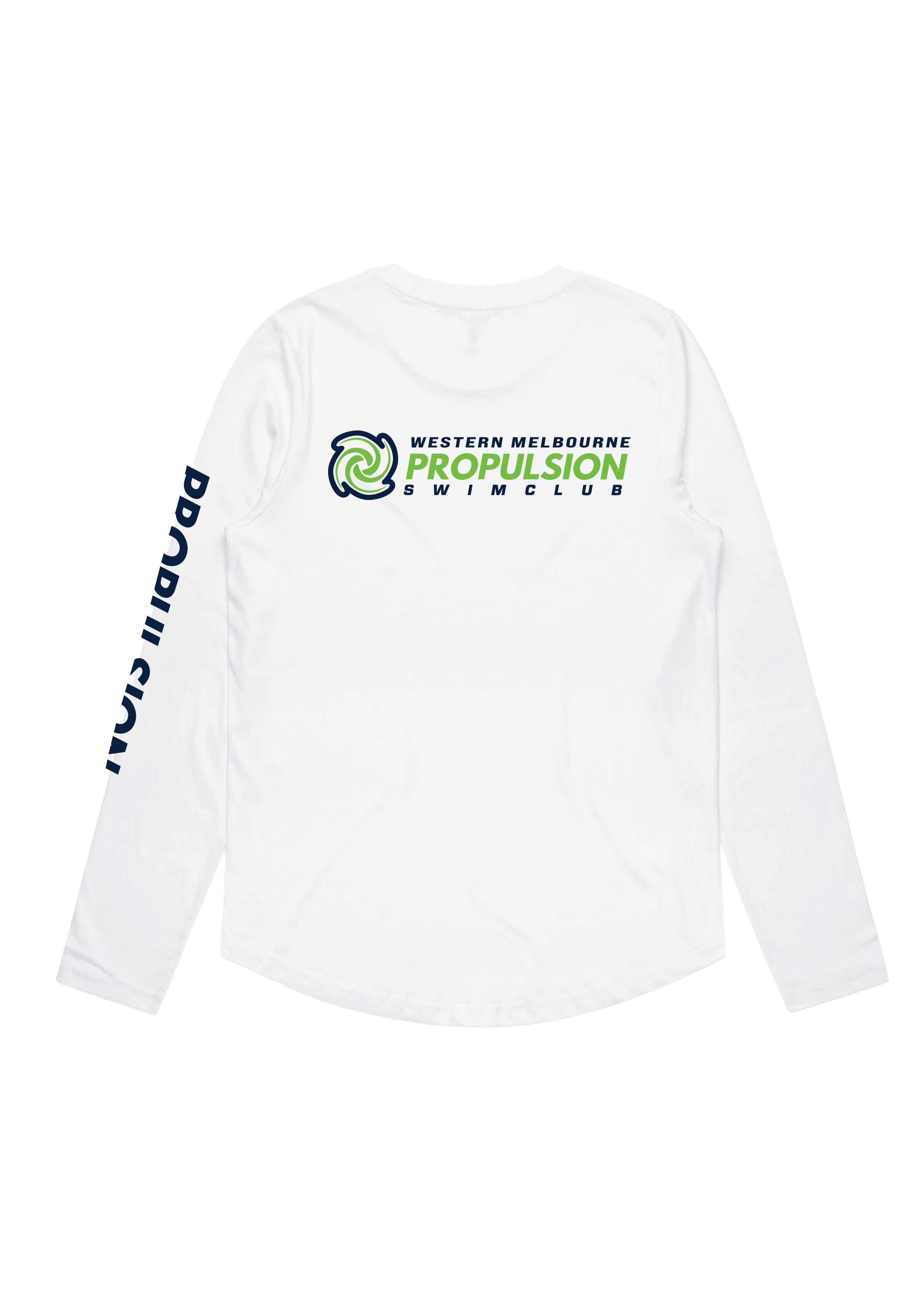 PROPULSION SWIM CLUB LONG SLEEVE TEE WHITE - WOMENS