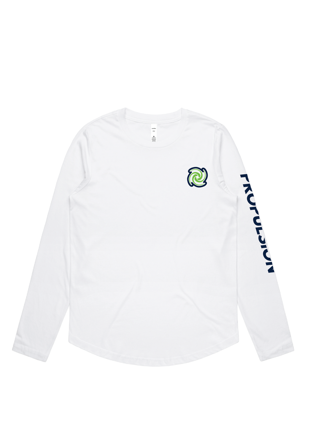 PROPULSION SWIM CLUB LONG SLEEVE TEE WHITE - WOMENS