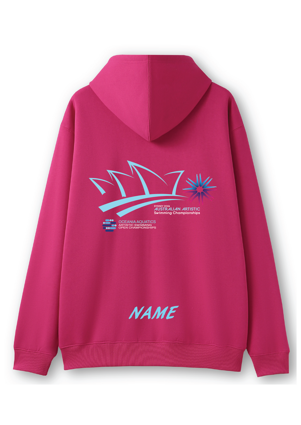2026 Oceania Open & Australian Artistic Swimming Championships Hoodie - Fuchsia