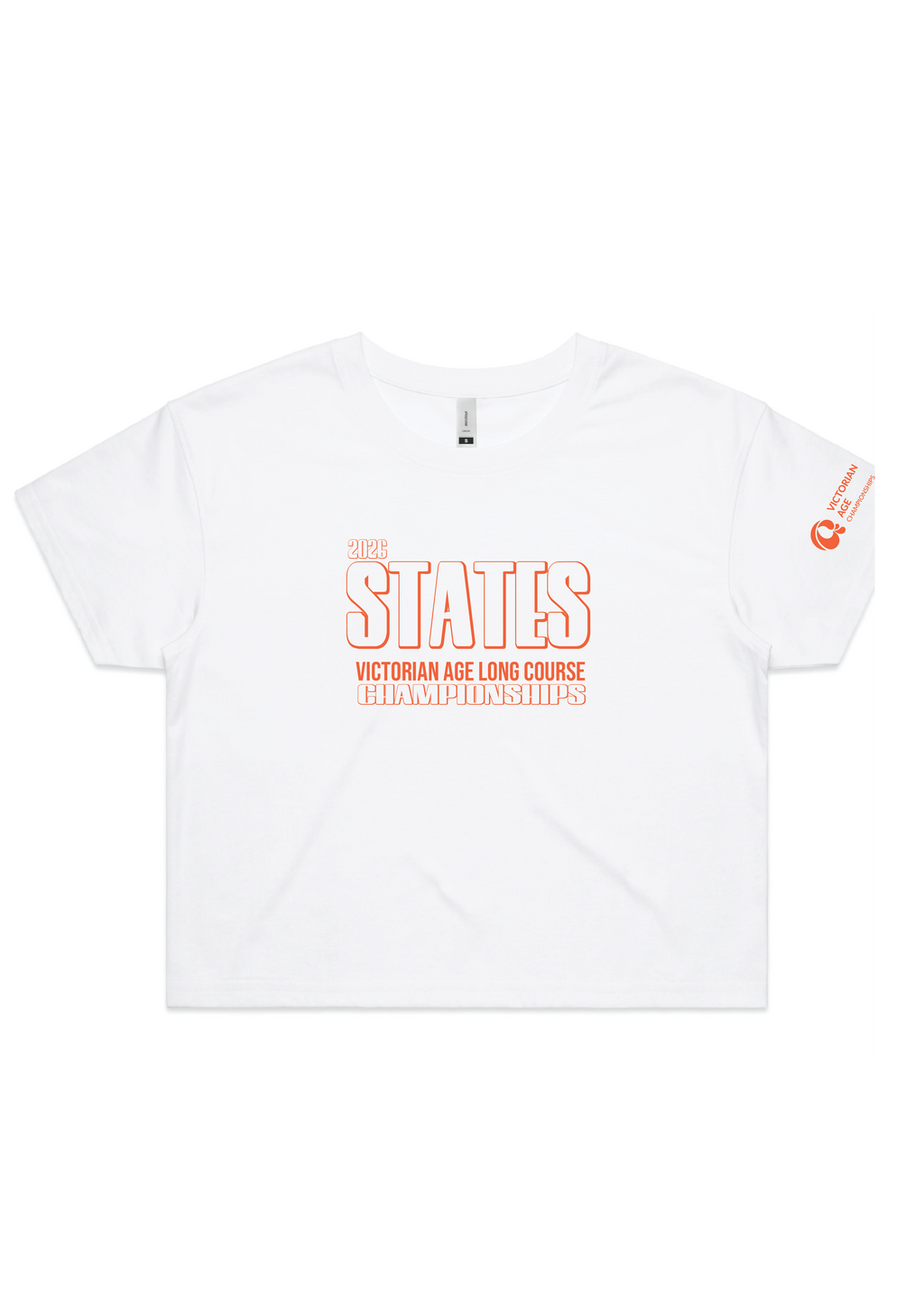2026 VICTORIAN AGE LONG COURSE CHAMPIONSHIPS CROP SHORT SLEEVE TEE - WHITE