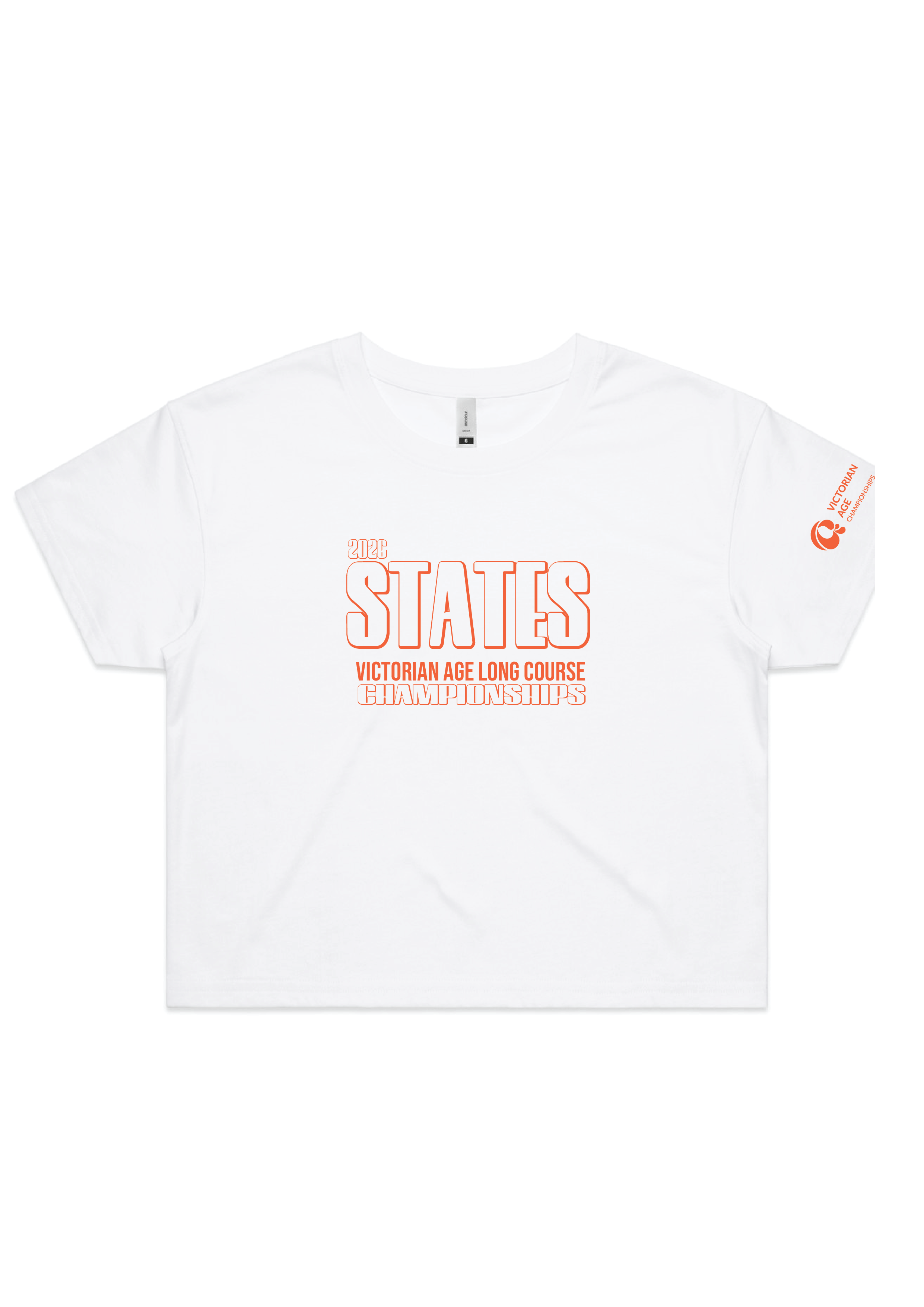 2026 VICTORIAN AGE LONG COURSE CHAMPIONSHIPS CROP SHORT SLEEVE TEE - WHITE