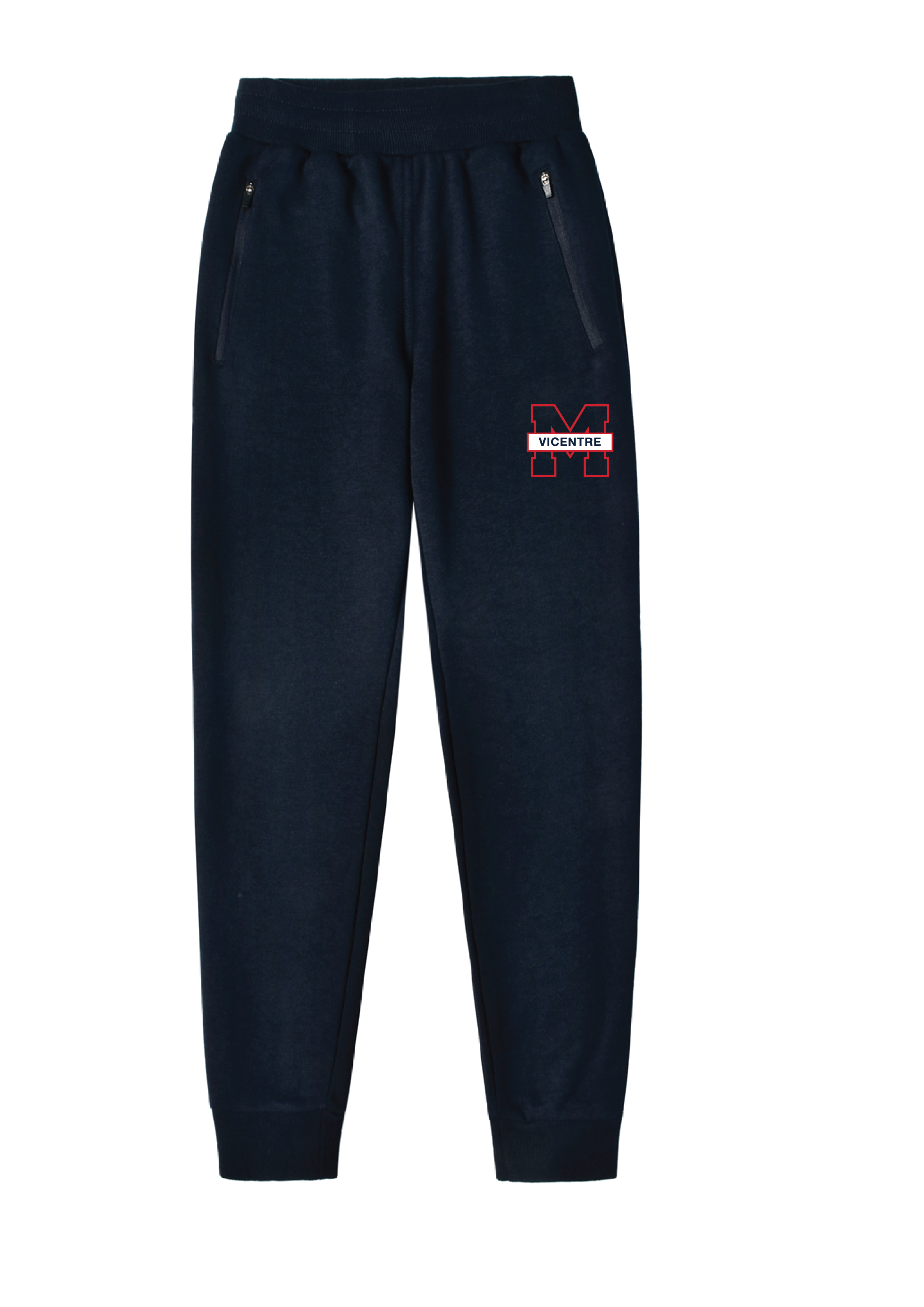 VICENTRE FLEECE TRACKPANT ZIP POCKETS TAPERED LEG - KIDS/UNISEX