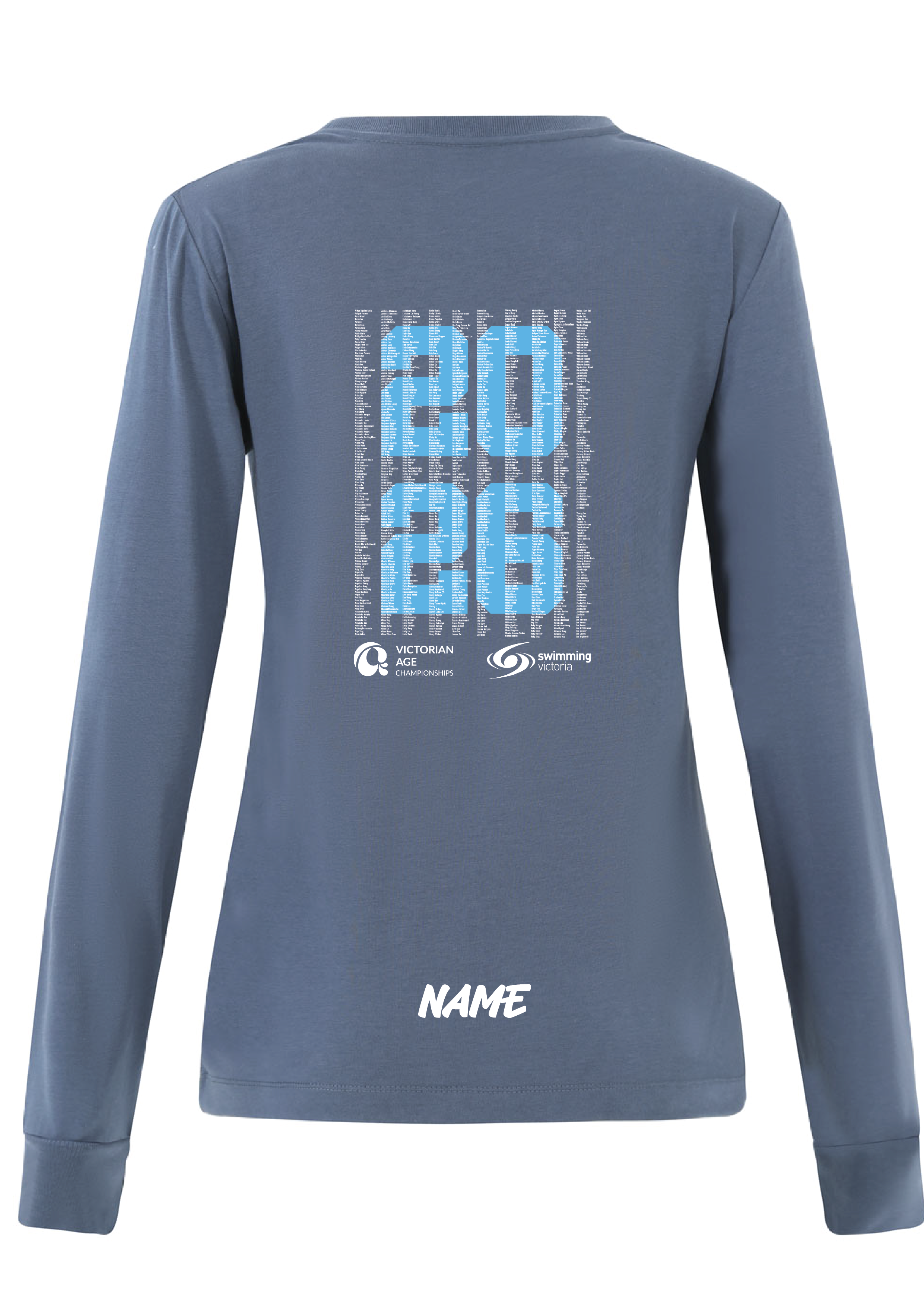 2026 VICTORIAN AGE SC CHAMPIONSHIP LONG SLEEVE TEE  - WOMENS SLATE BLUE- PRE ORDER ONLY
