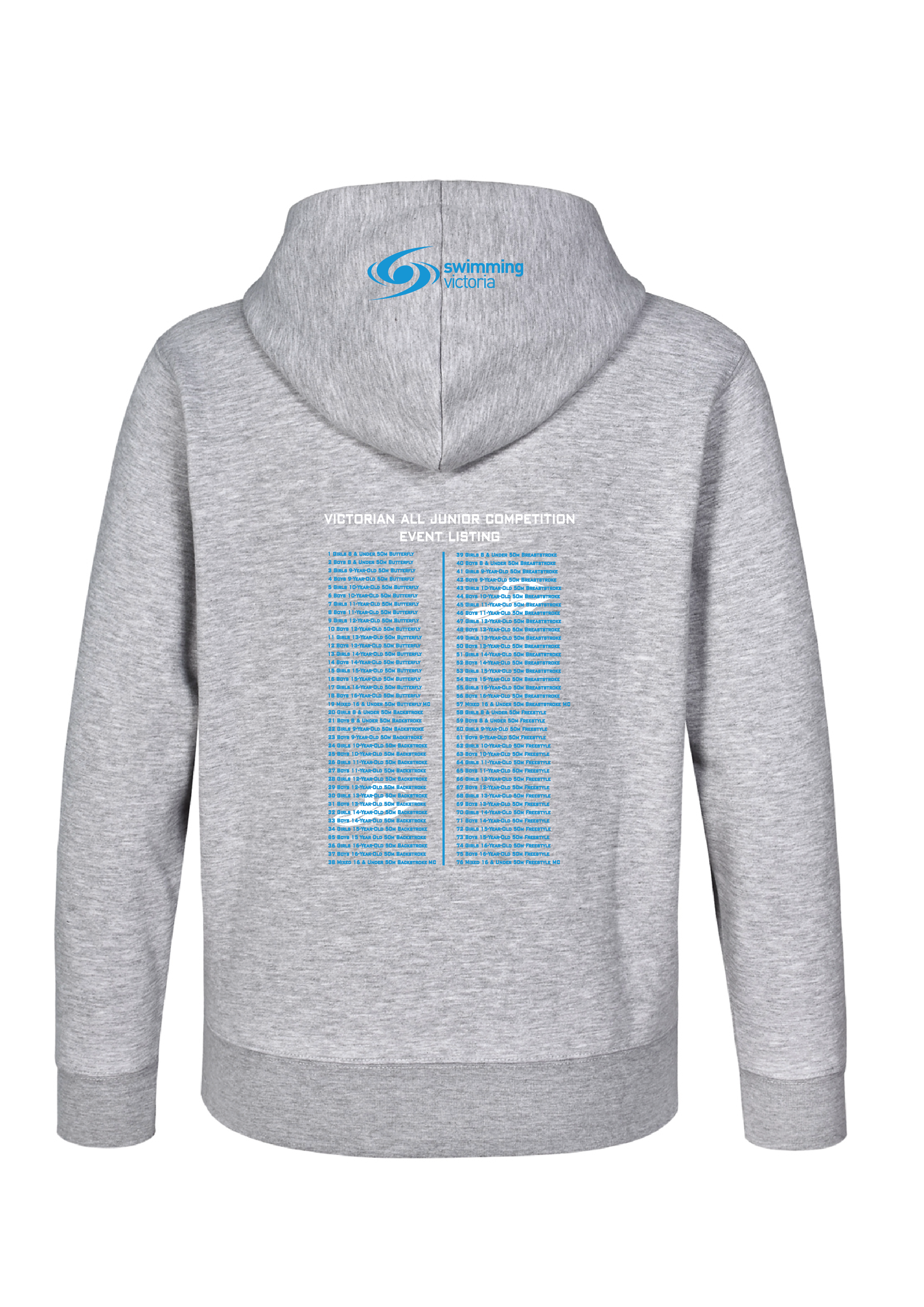 2026 VICTORIAN ALL JUNIOR COMPETITION ZIP THRU HOODIE- GREY MAREL