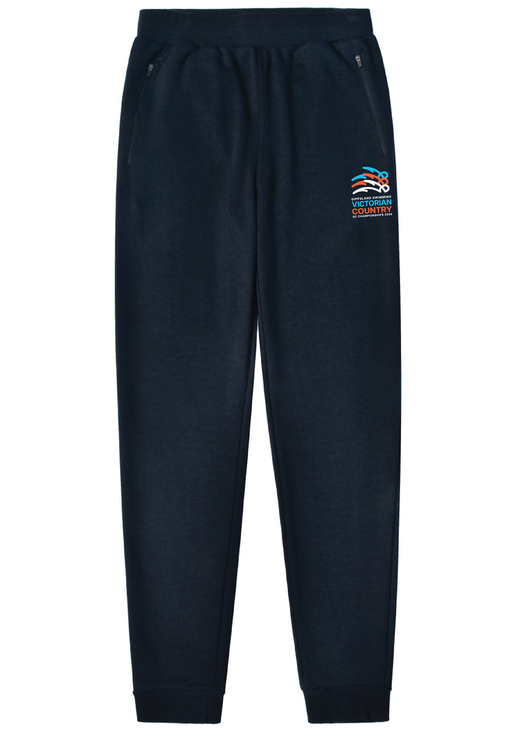 2026 COUNTRY SC CHAMPIONSHIP TRACKPANT ZIP POCKETS - NAVY /ORANGE PRINT