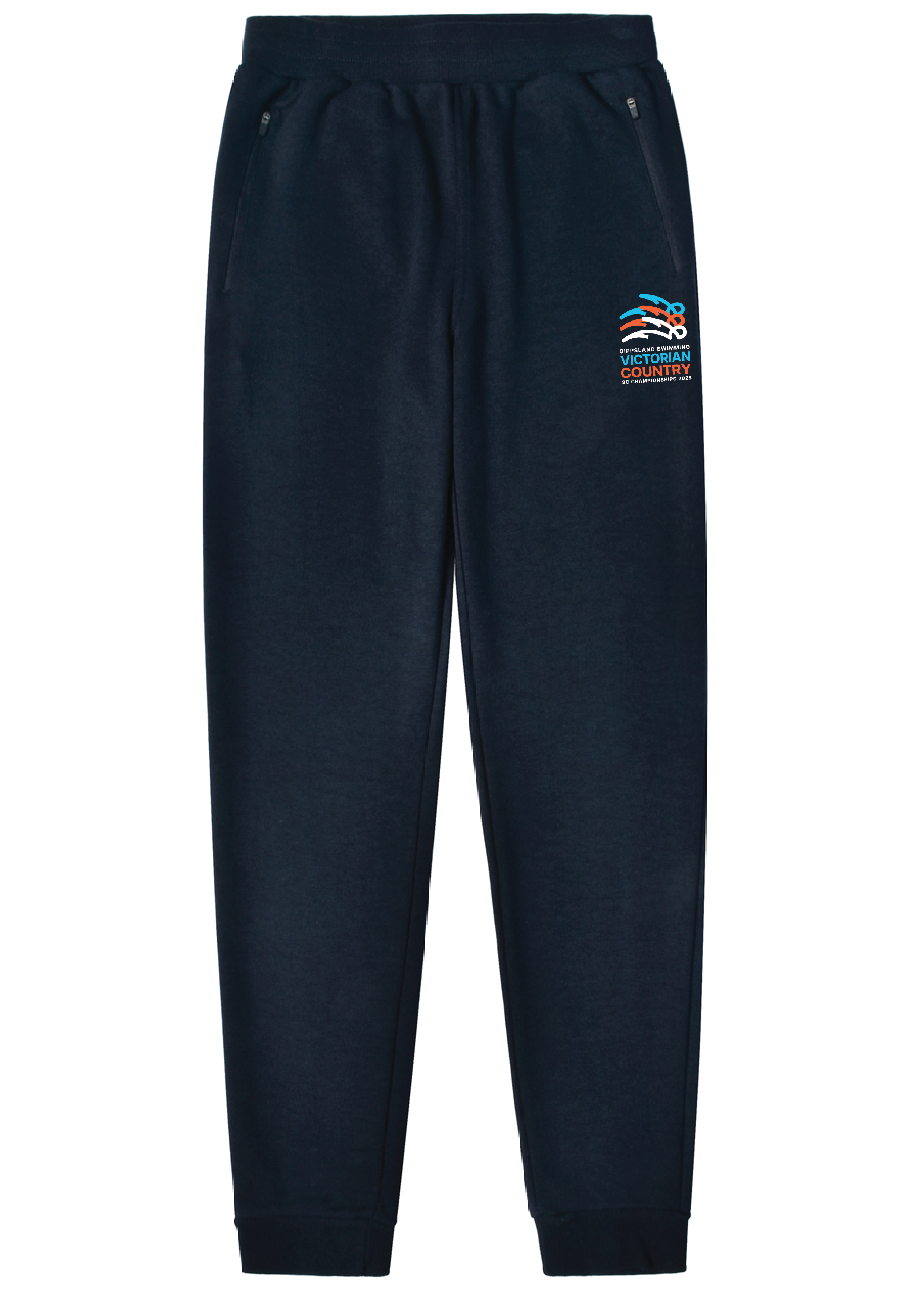 2026 COUNTRY SC CHAMPIONSHIP TRACKPANT ZIP POCKETS - NAVY /ORANGE PRINT