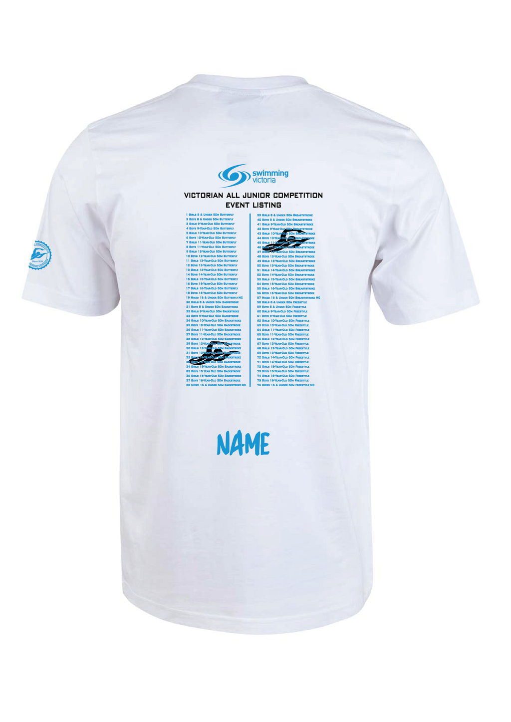 2026 VICTORIAN ALL JUNIOR COMPETITION SHORT SLEEVE TEE - WHITE