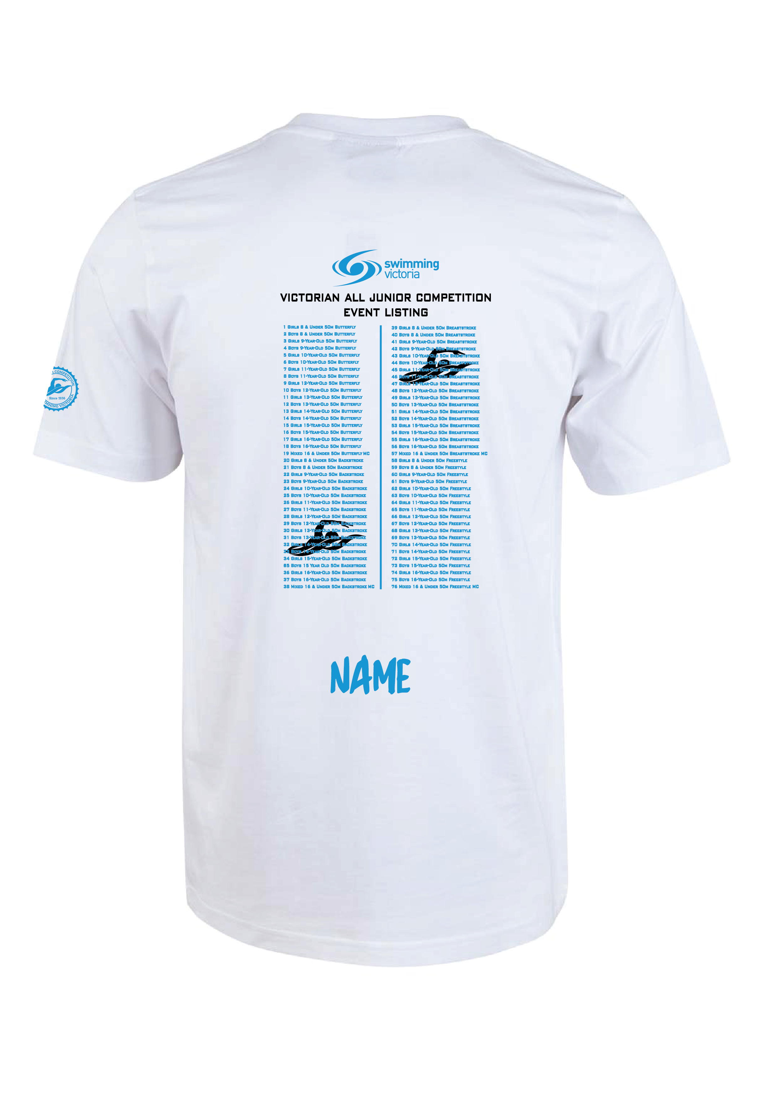 2026 VICTORIAN ALL JUNIOR COMPETITION SHORT SLEEVE TEE - WHITE