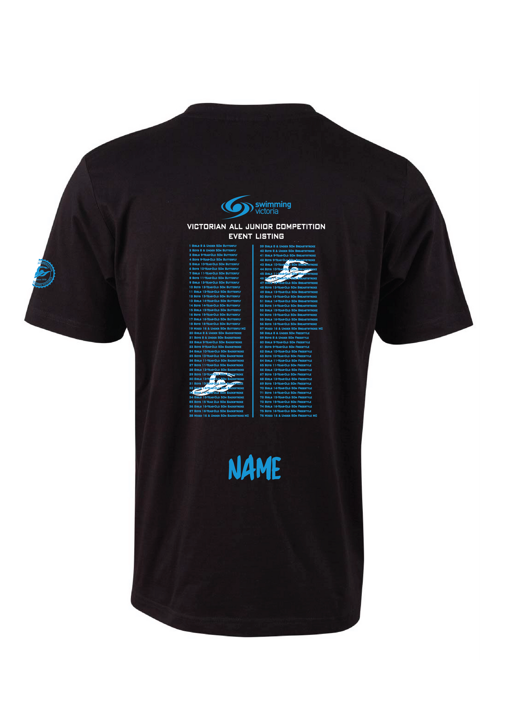 2026 VICTORIAN ALL JUNIOR COMPETITION SHORT SLEEVE TEE - BLACK