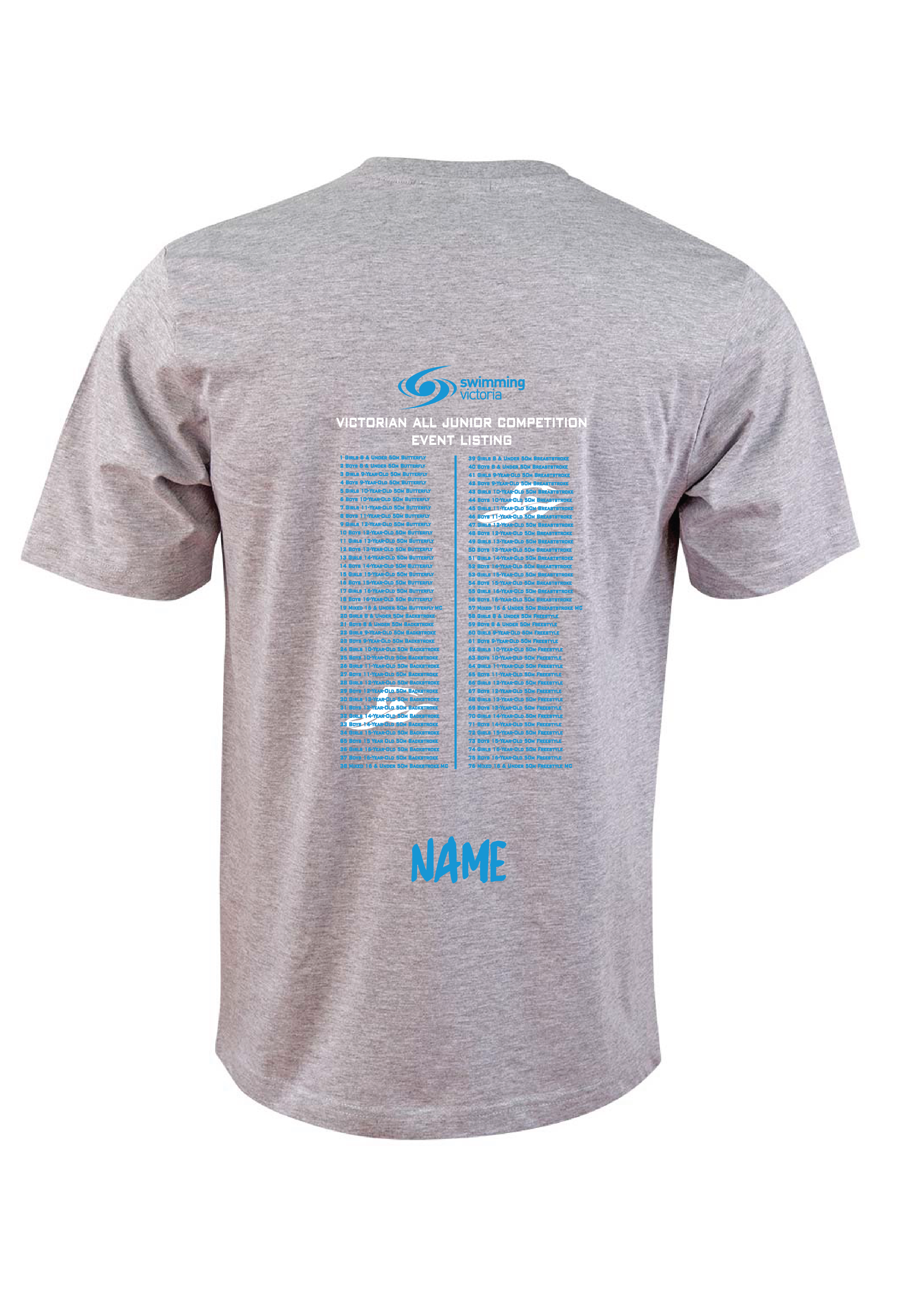 2026 VICTORIAN ALL JUNIOR COMPETITION SHORT SLEEVE TEE - GREY MARLE