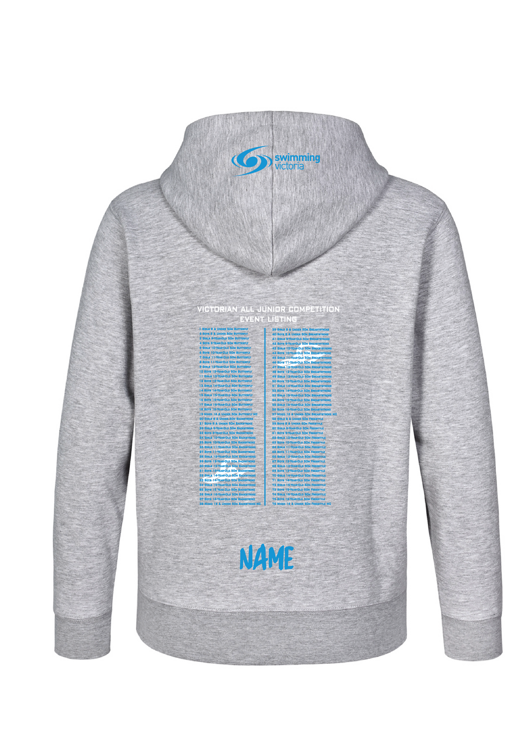 2026 VICTORIAN ALL JUNIOR COMPETITION HOODIE - GREY MARLE
