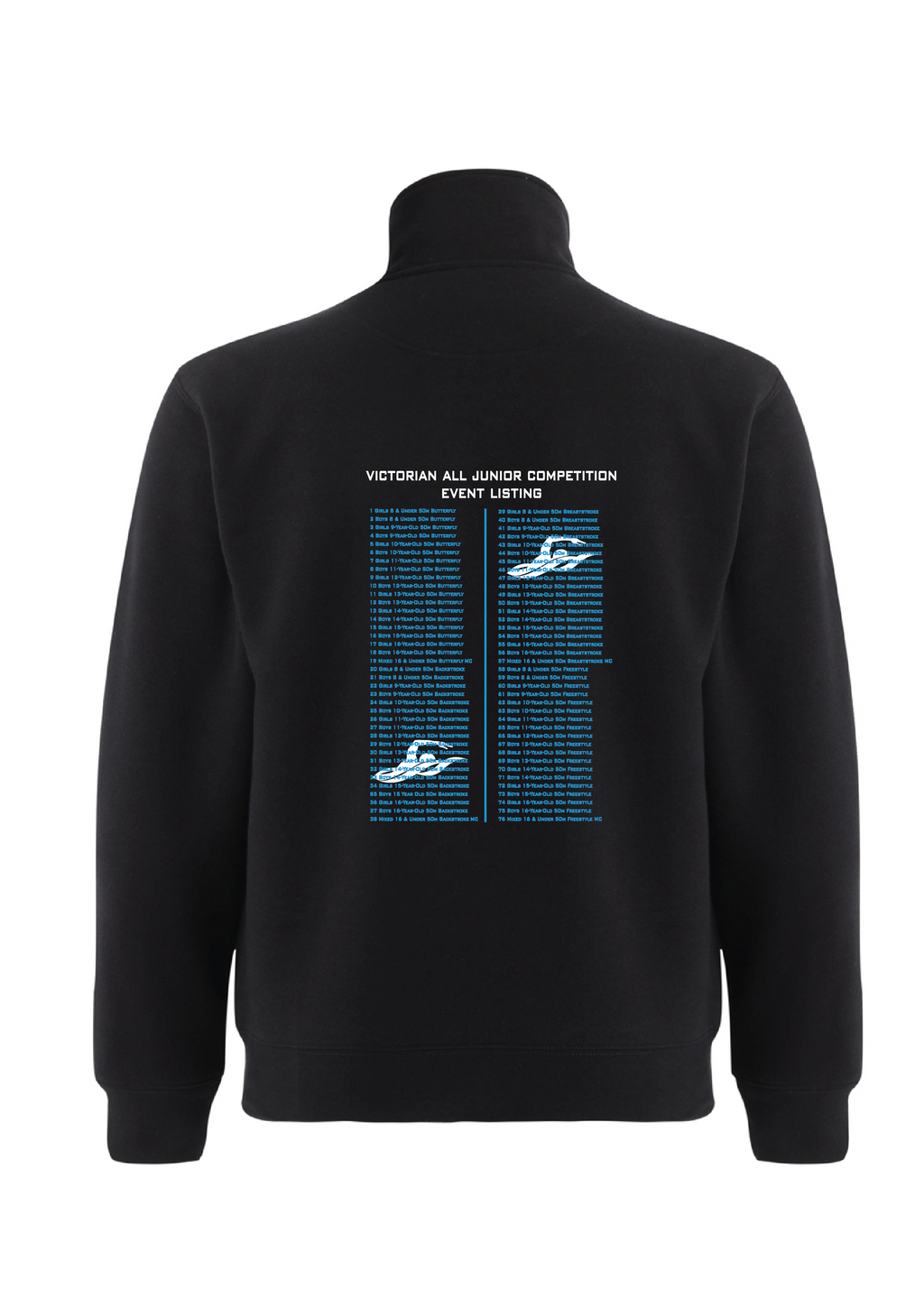 2026 VICTORIAN ALL JUNIOR COMPETITION 1/4 ZIP SWEAT TOP - BLACK
