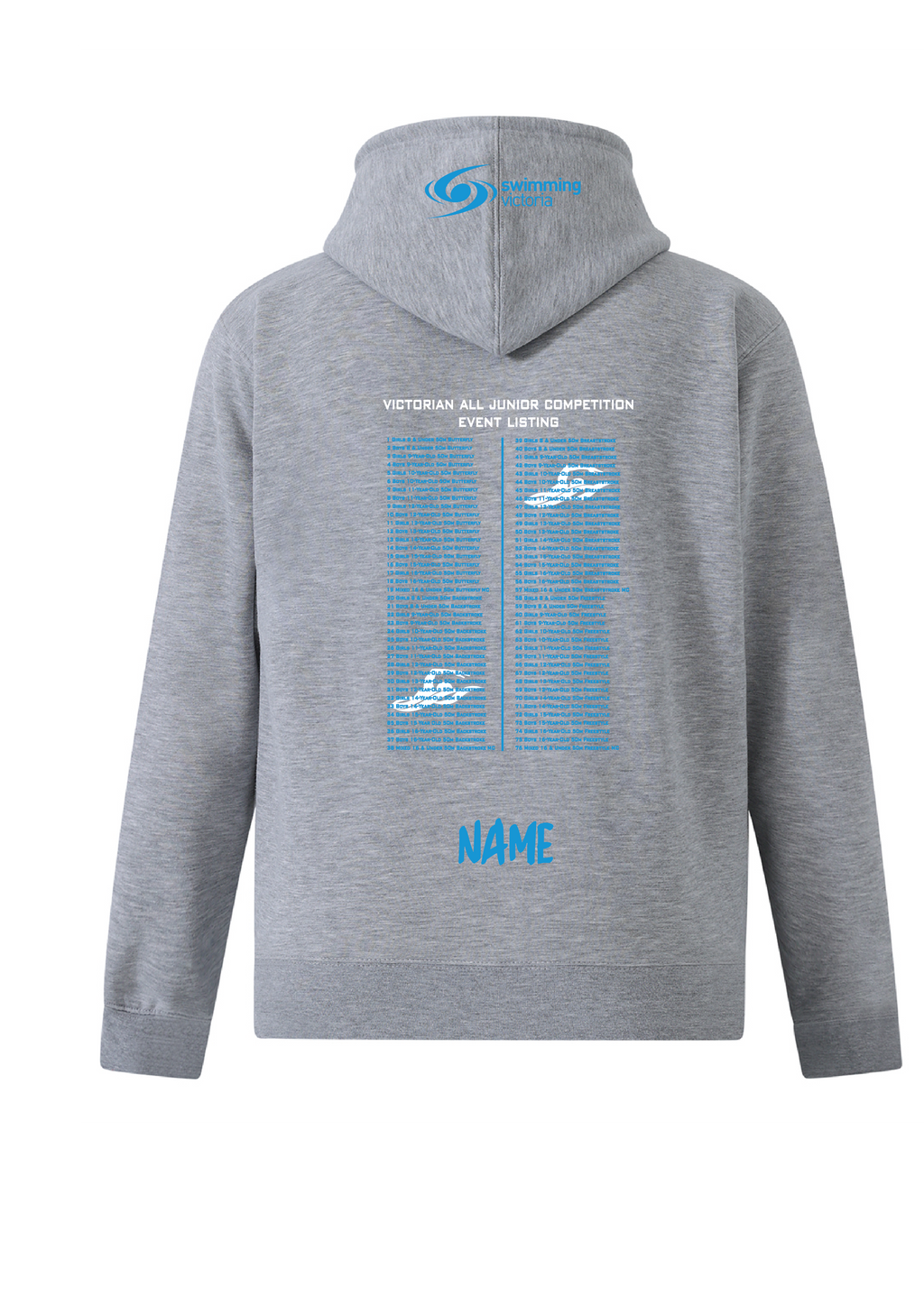 2026 VICTORIAN ALL JUNIOR COMPETITION ZIP THRU HOODIE- GREY MAREL