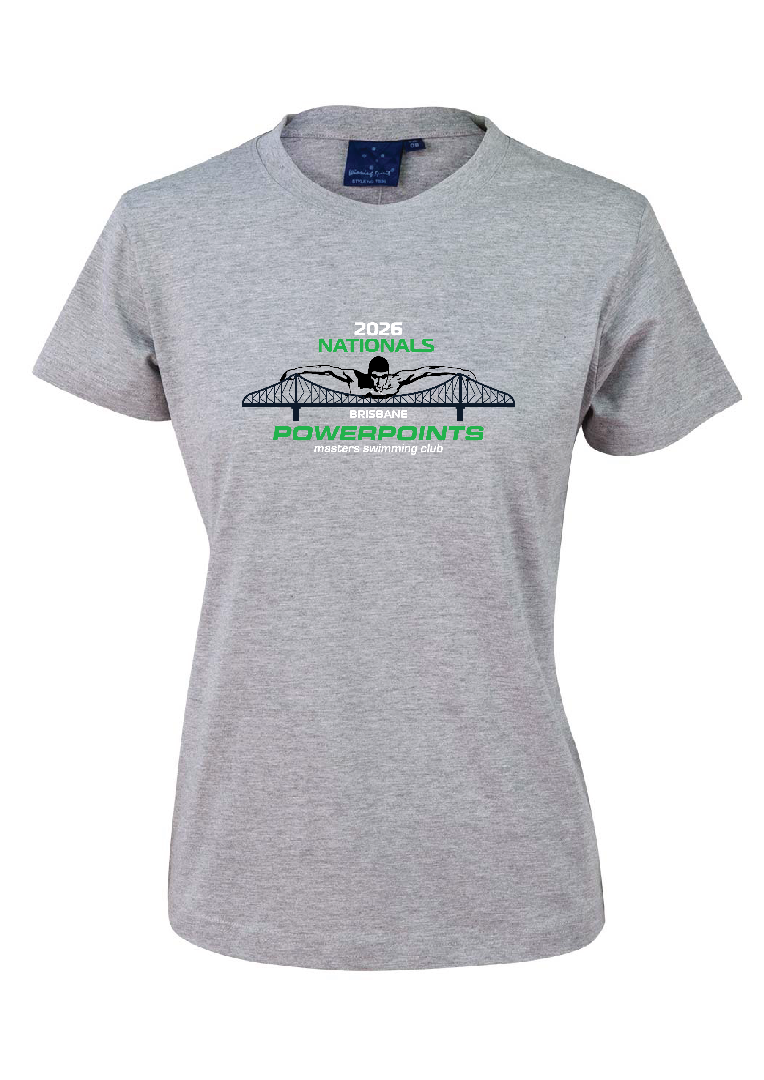 2026 Powerpoints Nationals short sleeve tee - Women's- Grey Marle