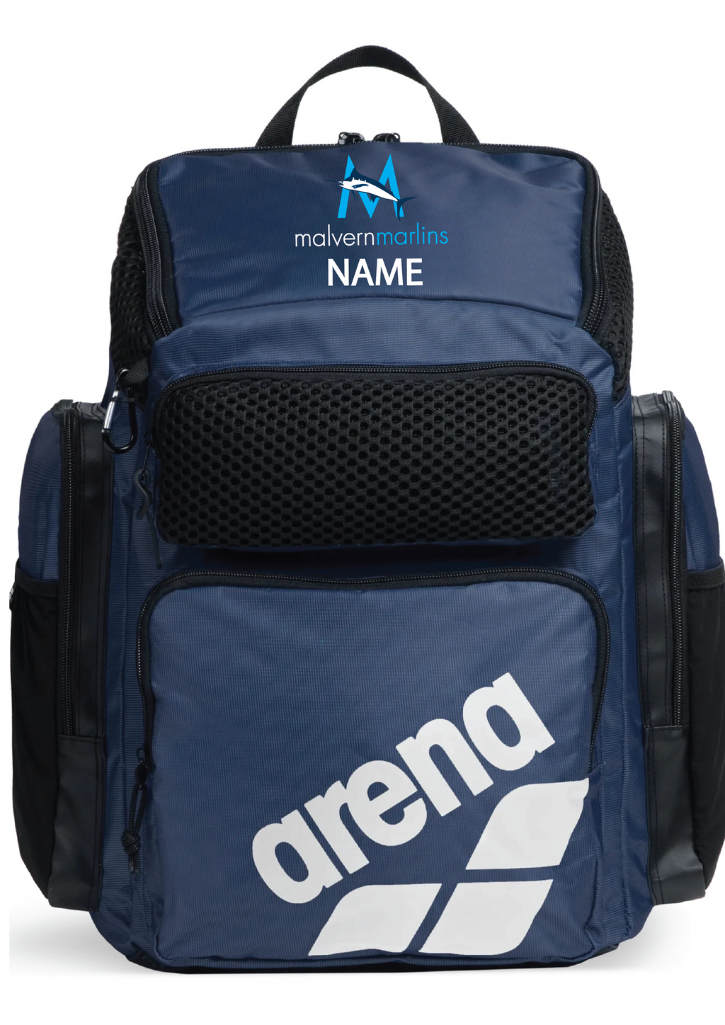 MALVERN MARLINS  ARENA BACKPACK - PERSONALISED - NAVY
