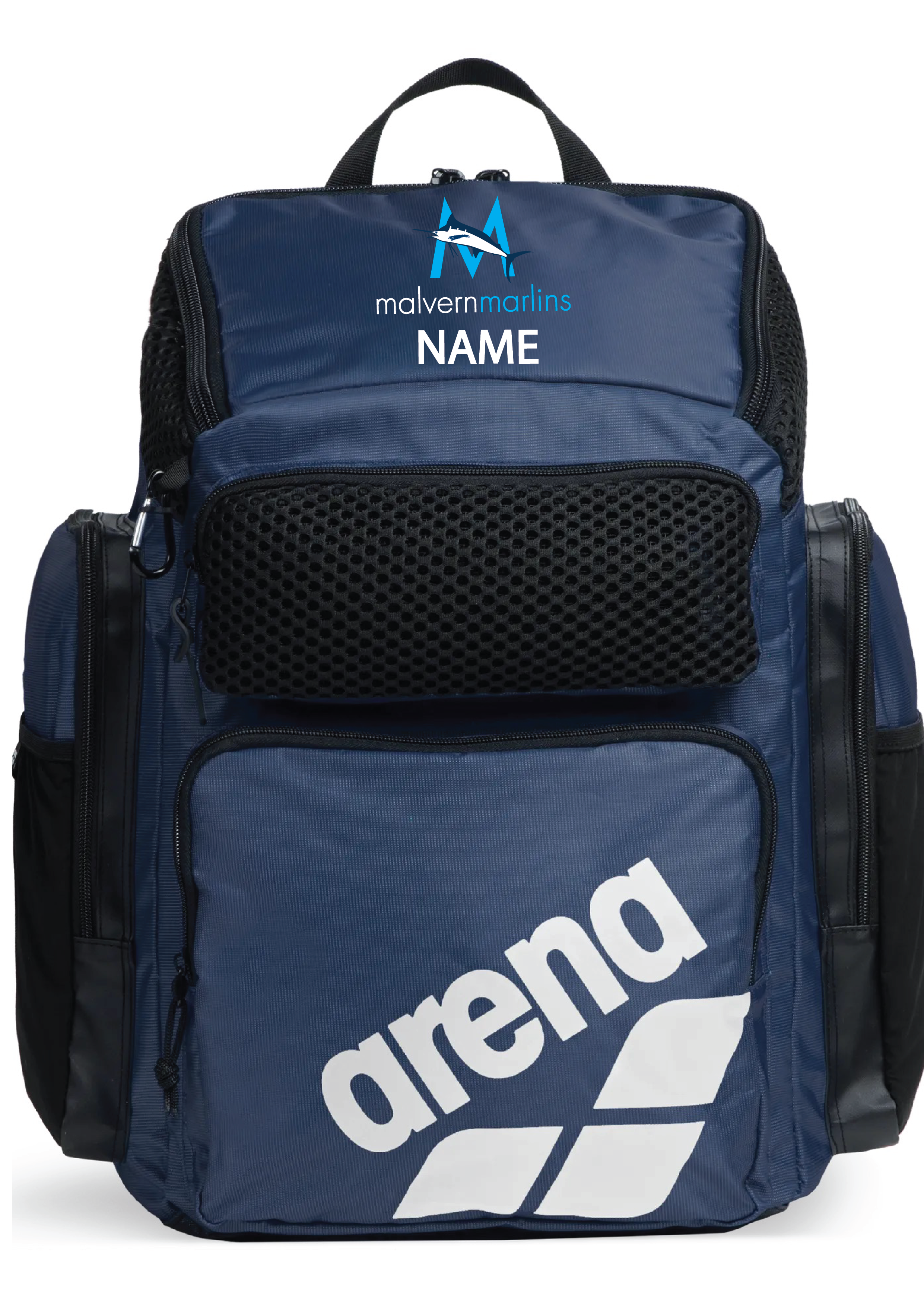 MALVERN MARLINS  ARENA BACKPACK - PERSONALISED - NAVY