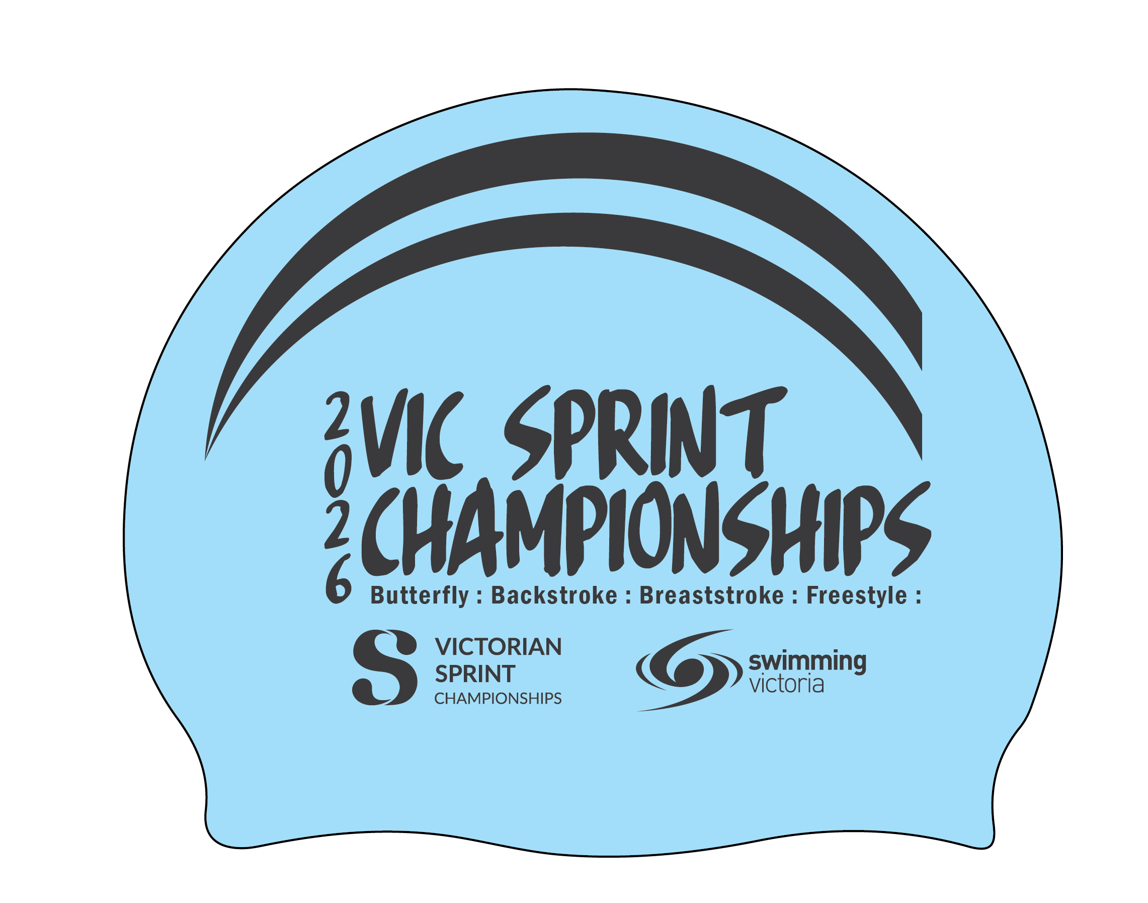 2026 VICTORIAN SPRINT SWIM CLUB SILICONE SWIM CAP