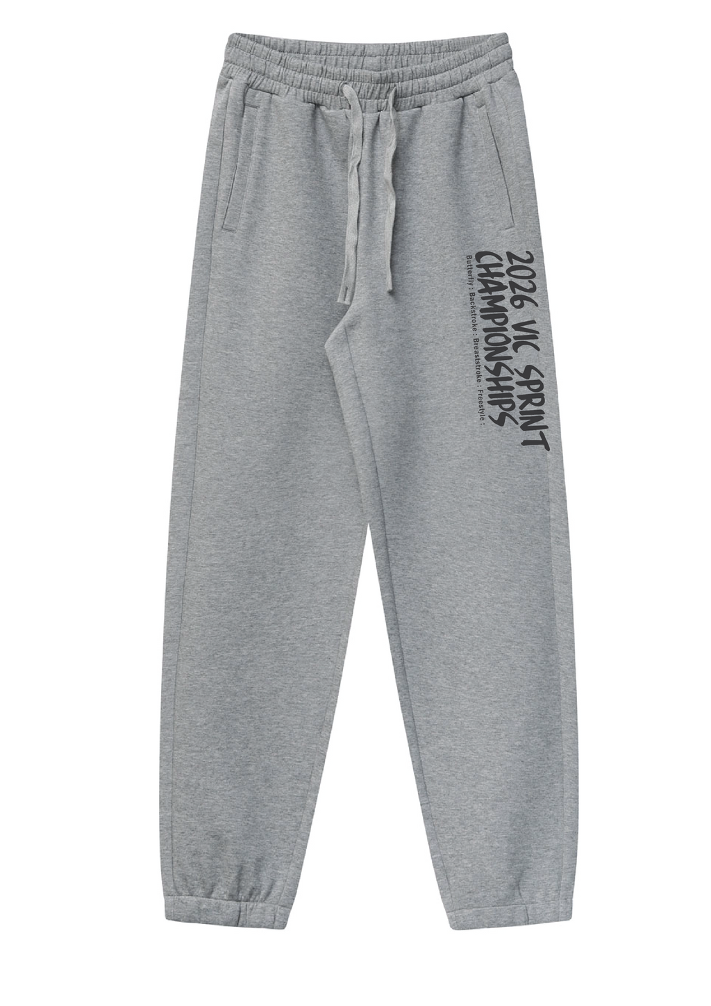 2026 VICTORIAN SPRINT CHAMPIONSHIPS TRACKPANT - GREY MARLE WITH CHARCOAL PRINT