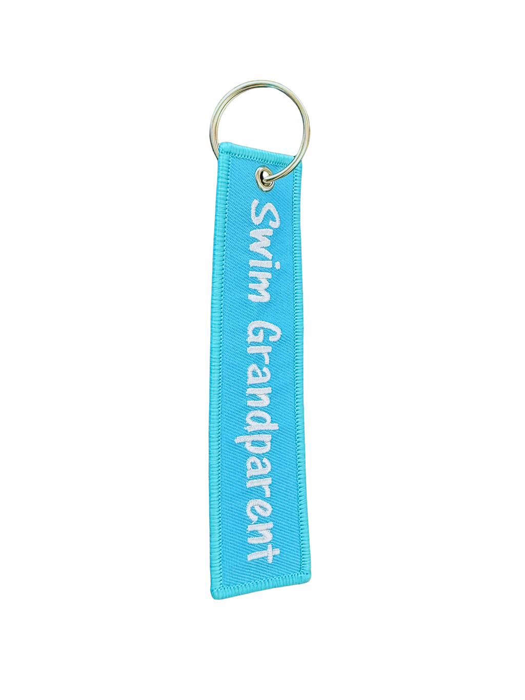 Keychain embroidered - Swim Grandparent - Aqua Blue