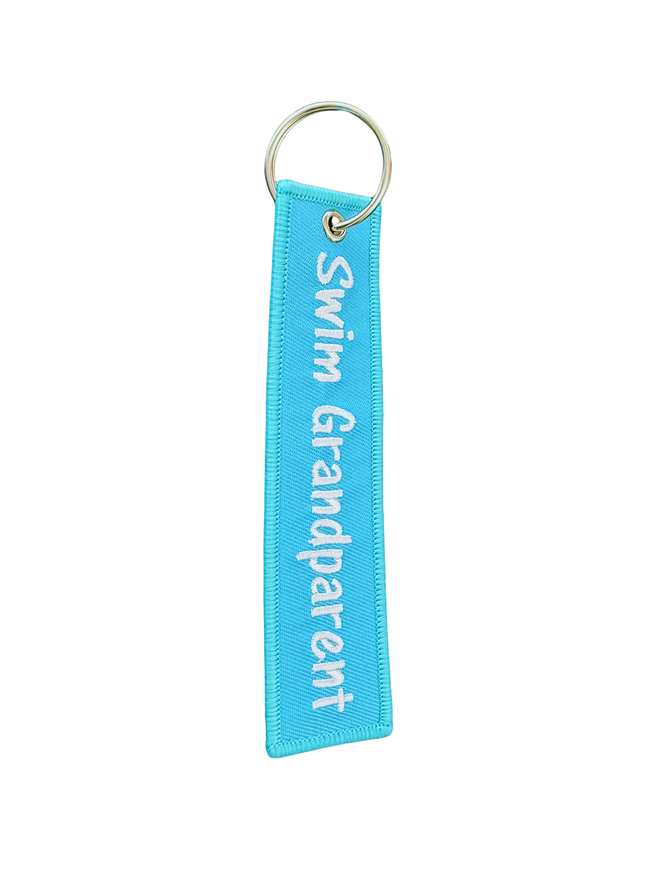 Keychain embroidered - Swim Grandparent - Aqua Blue