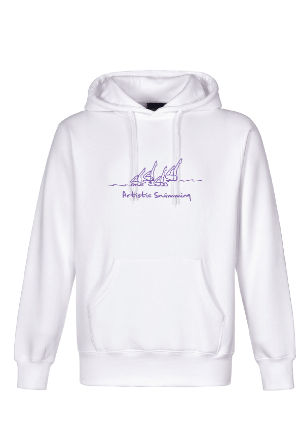 ARTISTIC SWIMMING X 4 - WHITE HOODIE - PURPLE