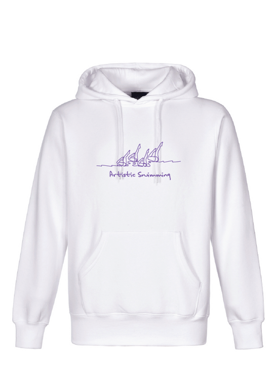 ARTISTIC SWIMMING X 4 - WHITE HOODIE - PURPLE