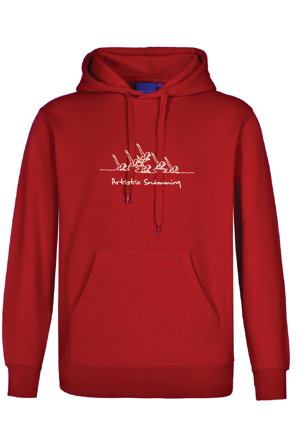 ARTISTIC SWIMMING X 6 - RED HOODIE - WHITE
