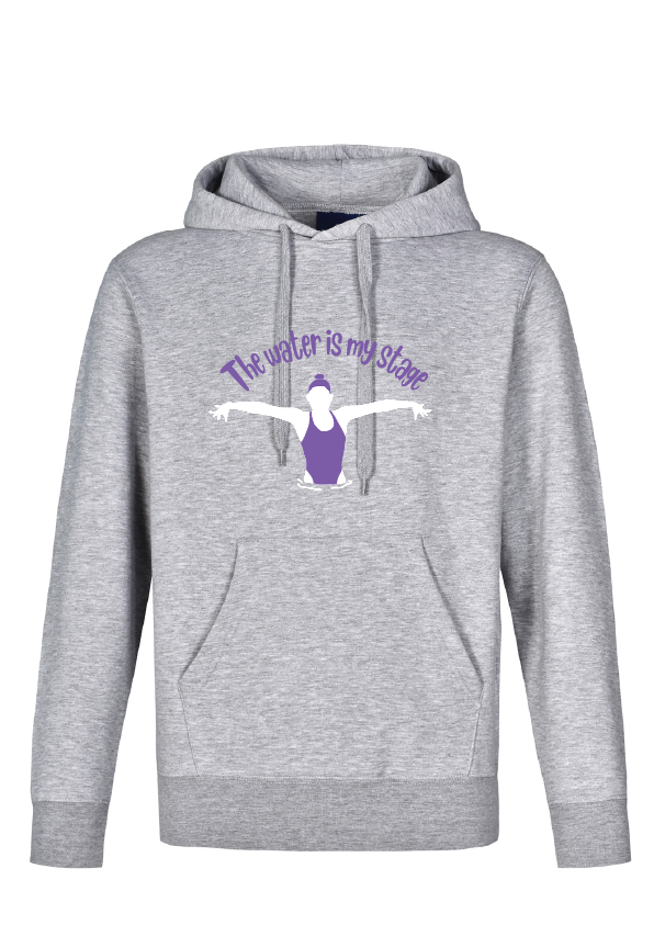 THE WATER IS MY STAGE - GREY MARLE HOODIE - PURPLE