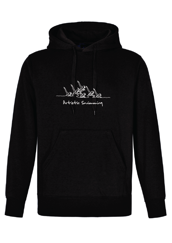 ARTISTIC SWIMMING X 6 - BLACK HOODIE - WHITE