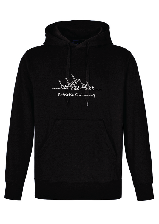 ARTISTIC SWIMMING X 6 - BLACK HOODIE - WHITE