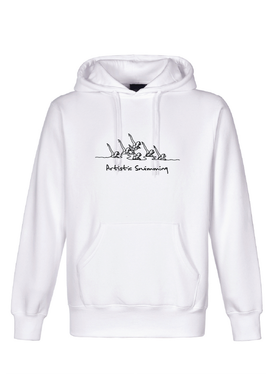 ARTISTIC SWIMMING X 6 - WHITE HOODIE - BLACK