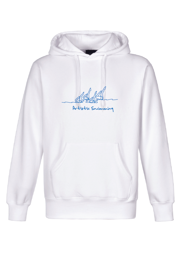 ARTISTIC SWIMMING X 4 - WHITE HOODIE - BLUE