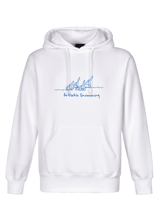 ARTISTIC SWIMMING X 4 - WHITE HOODIE - BLUE