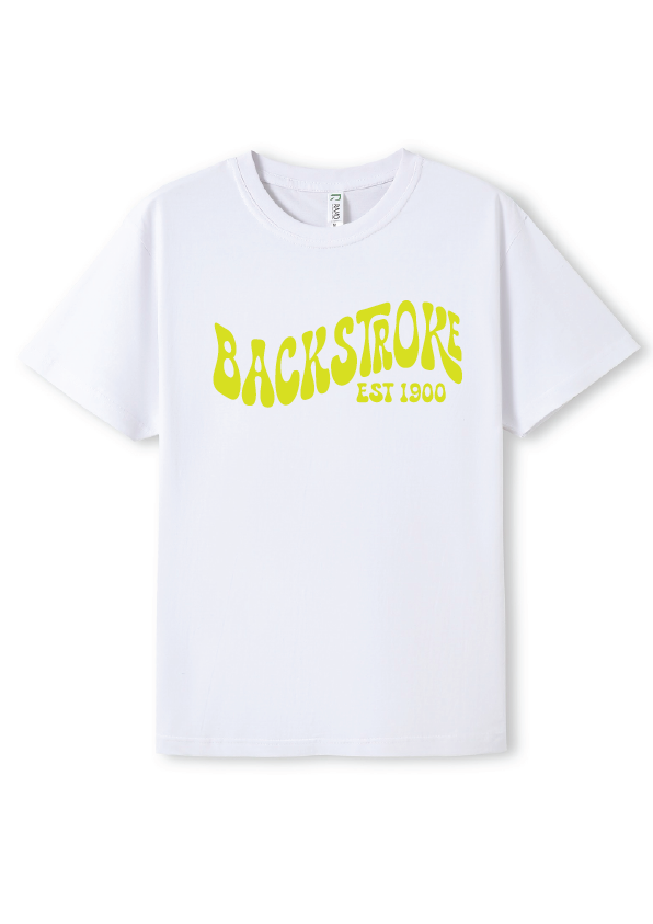 NEW PUFF PRINT STROKE TEES  - WHITE/CITRUS