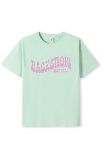 NEW PUFF PRINT STROKE TEES  - MINT/PINK