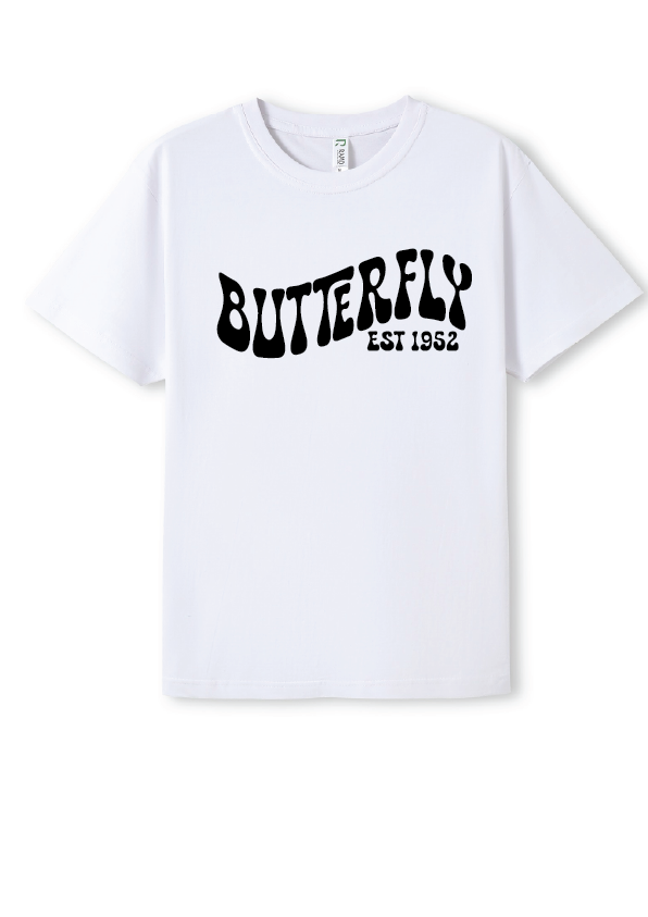 NEW PUFF PRINT STROKE TEES  - WHITE/BLACK