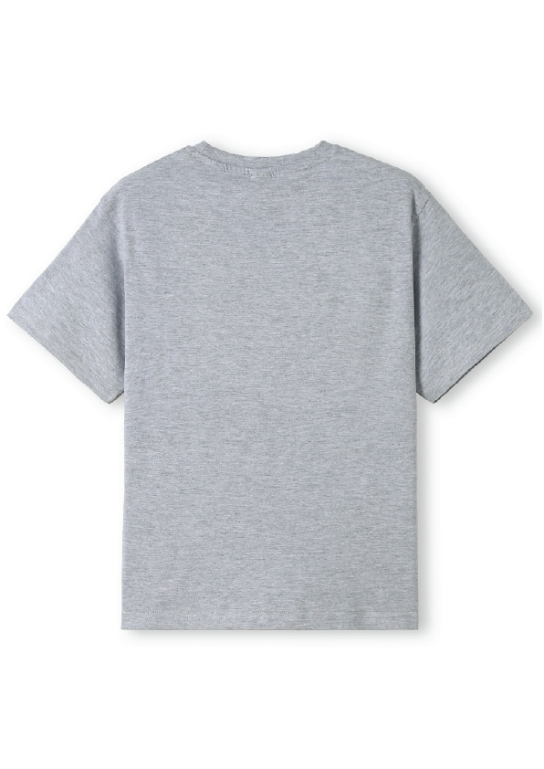 NEW PUFF PRINT STROKE TEES  - GREY MARLE/WHITE