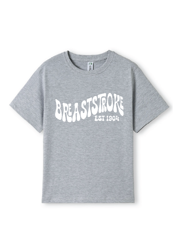 NEW PUFF PRINT STROKE TEES  - GREY MARLE/WHITE