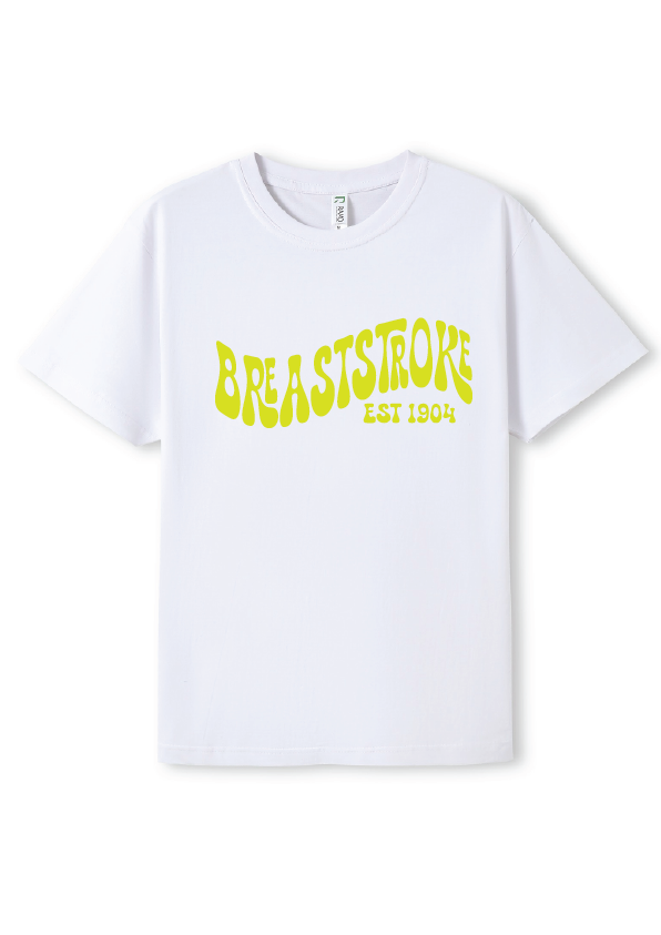 NEW PUFF PRINT STROKE TEES  - WHITE/CITRUS