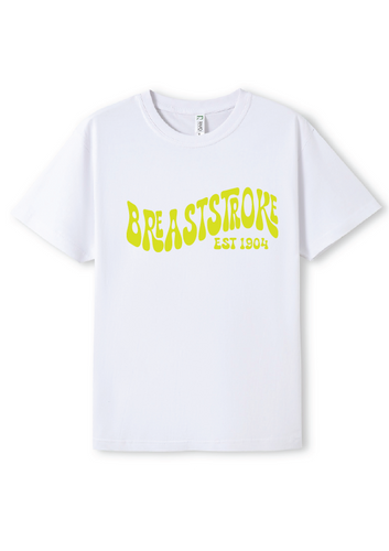 NEW PUFF PRINT STROKE TEES  - WHITE/CITRUS