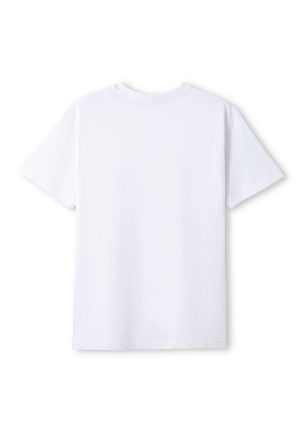 NEW PUFF PRINT STROKE TEES  - WHITE/CITRUS