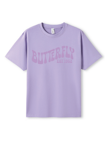 NEW PUFF PRINT STROKE TEES  - MAUVE/MAUVE