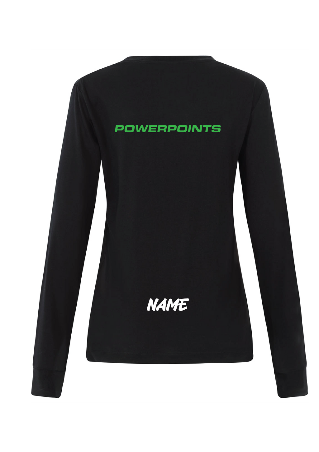 POWERPOINTS LONG SLEEVE TEE  - WOMENS BLACK