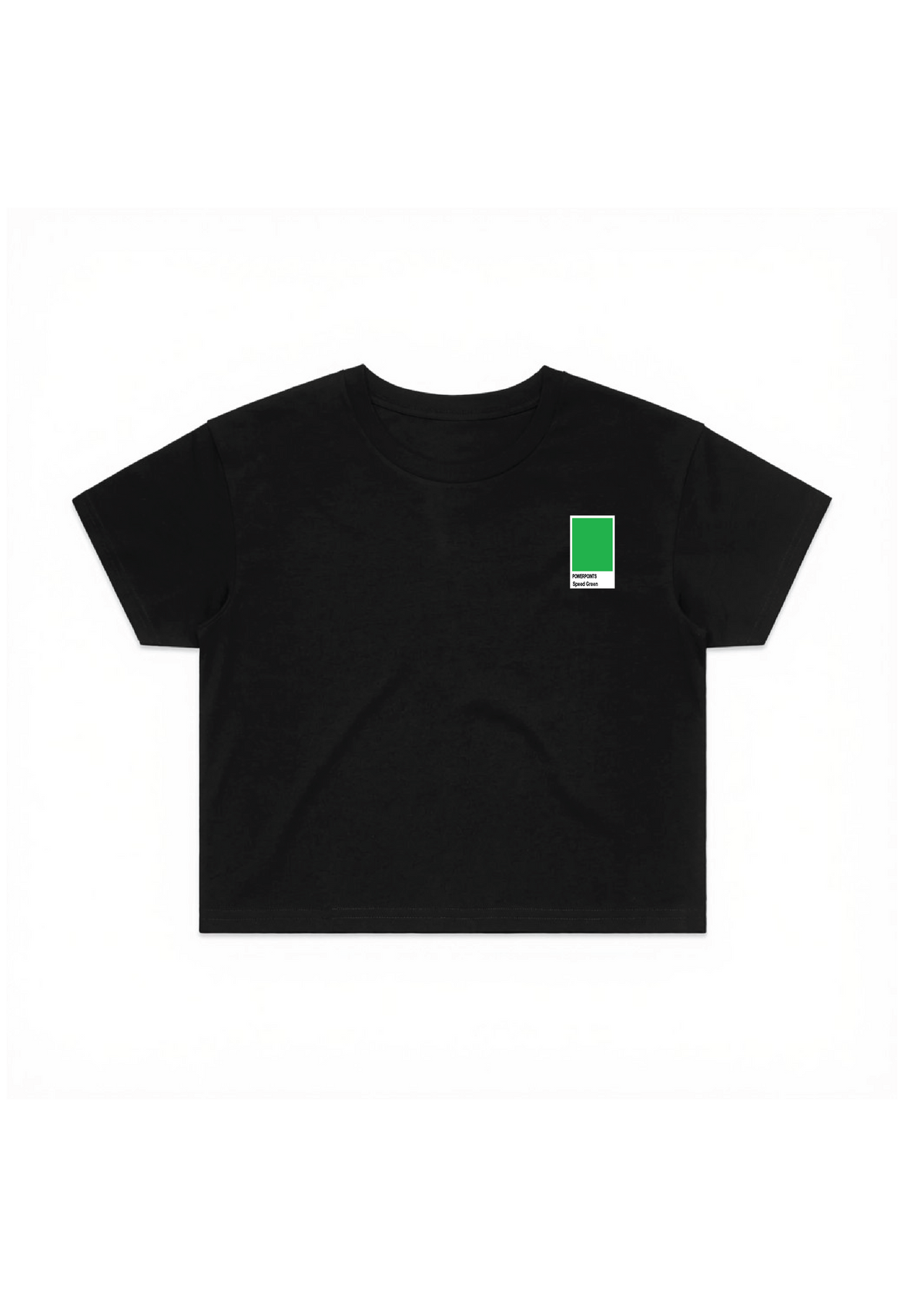 POWERPOINTS CROP SHORT SLEEVE TEE - BLACK