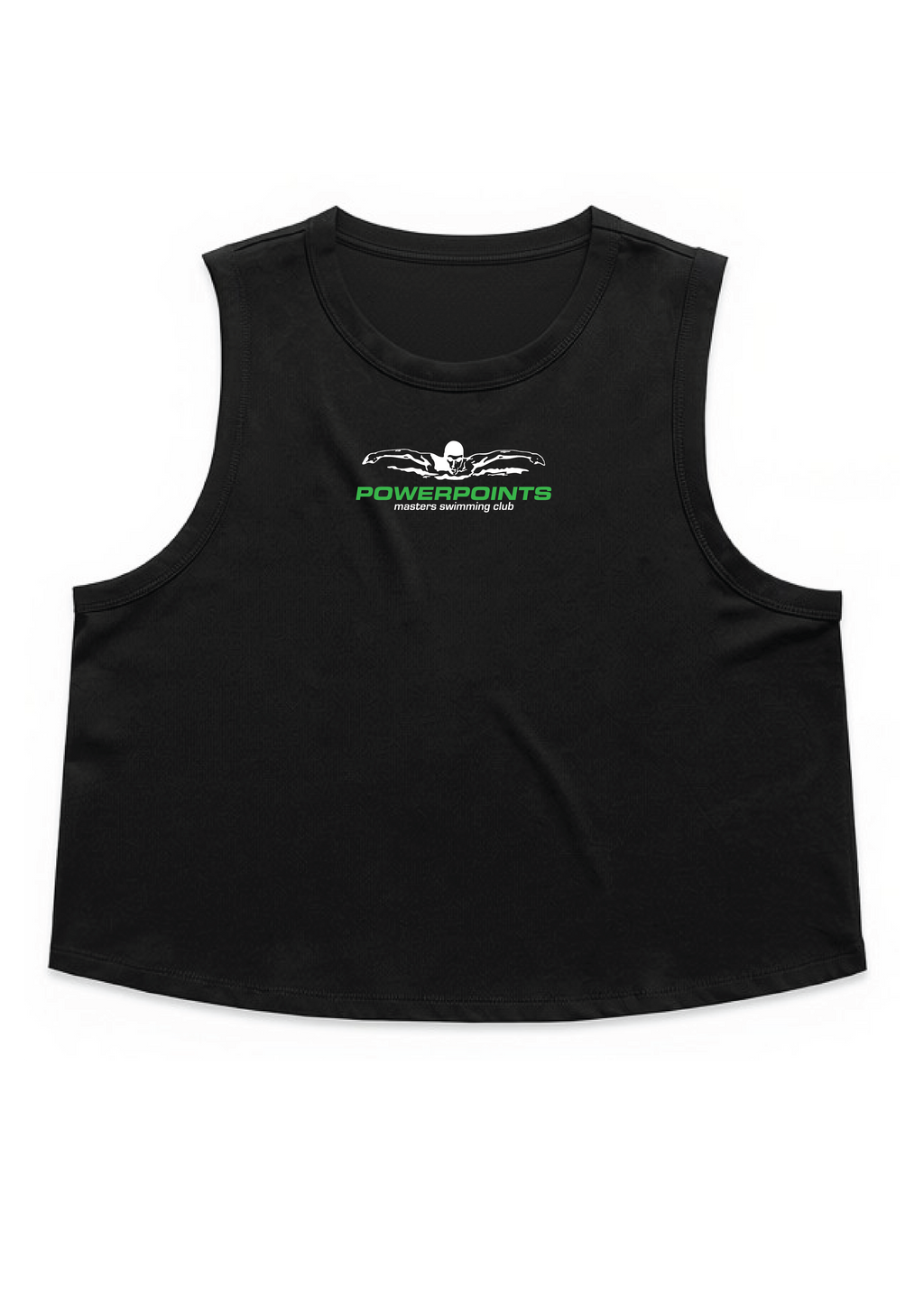 POWERPOINTS CROP SLEEVELESS TANK - BLACK