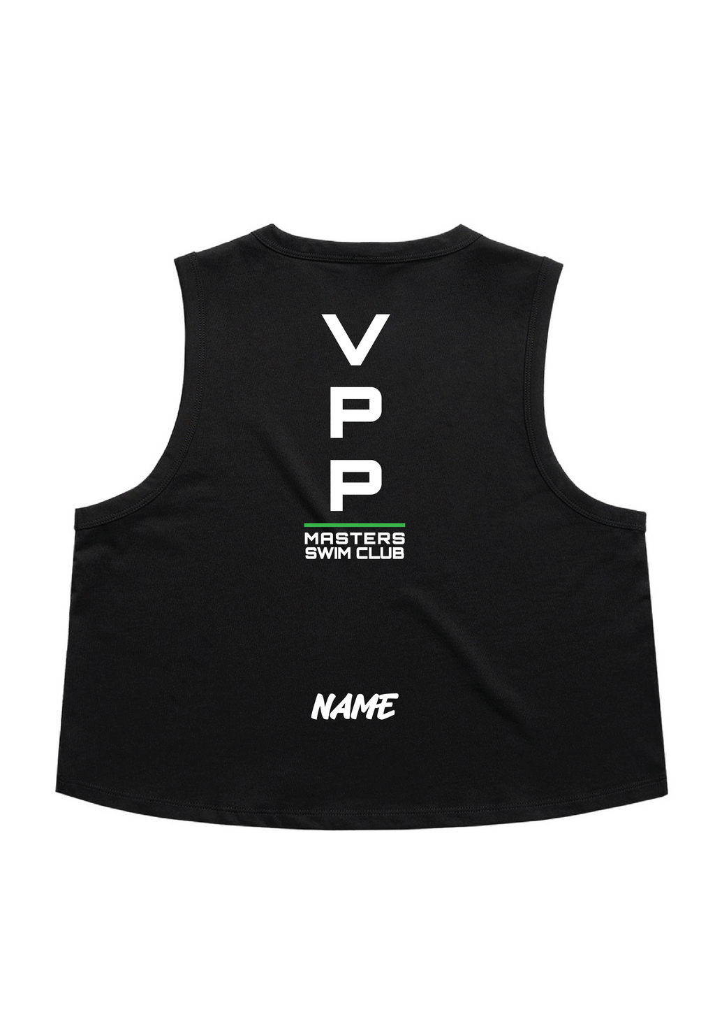 POWERPOINTS CROP SLEEVELESS TANK - BLACK
