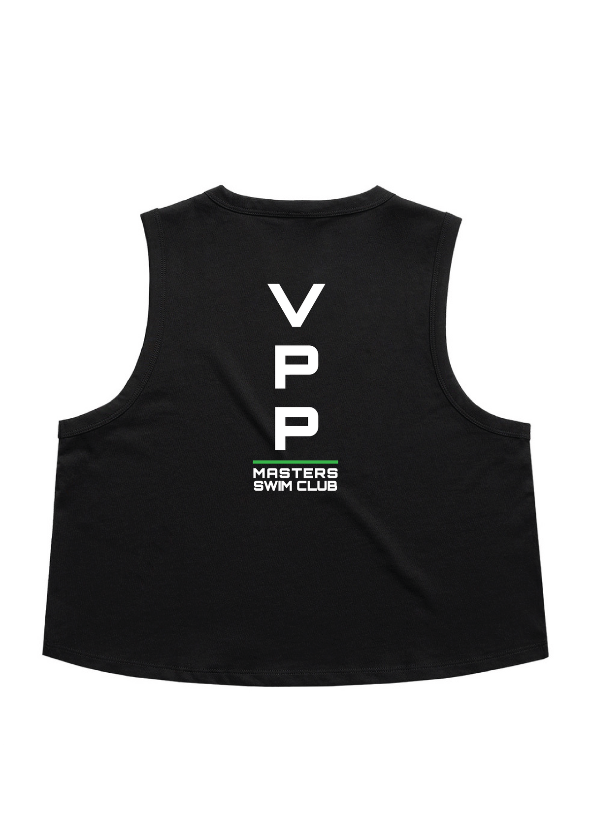 POWERPOINTS CROP SLEEVELESS TANK - BLACK